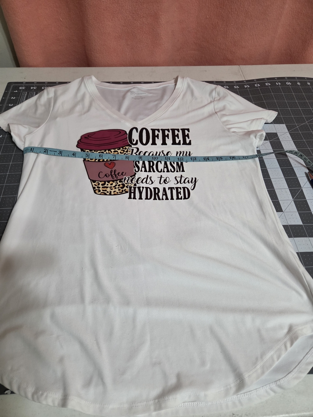 No Boundaries White Graphic Coffee Tee with Leopard Accent